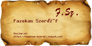 Fazekas Szeráf névjegykártya