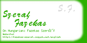 szeraf fazekas business card